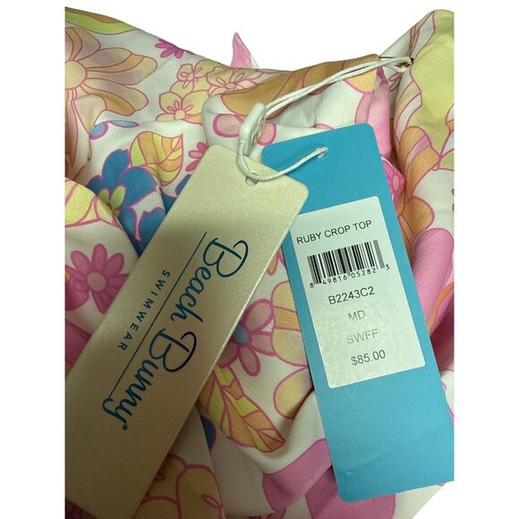 Beach Bunny Ruby Women's Crop Top Floral Swim Cover Up Front Tie Size Medium NEW - Picture 10 of 10
